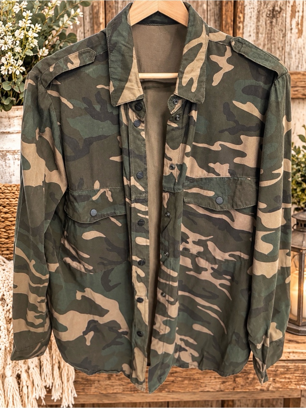 Sanctuary Woodland Camouflage Field Shirt Jacket - Green & Tan